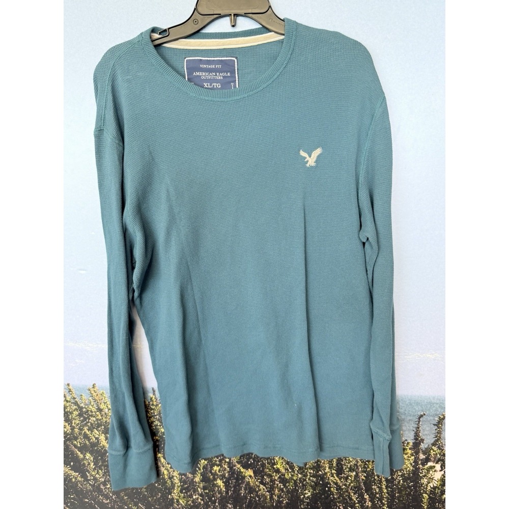 Lot Of 4 American Eagle Shirt XL Y2K Waffle Knit Thermal Camouflage Vintage Fit - Picture 8 of 9